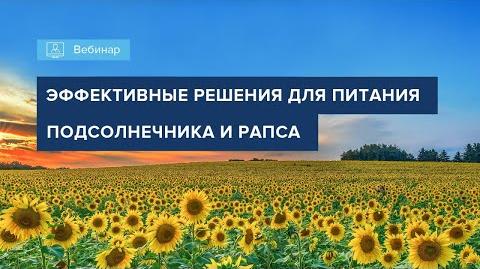Вебинар 2022 минеральное питание подсолнечника и рапса